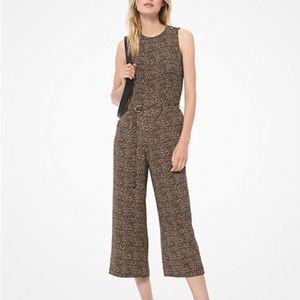 MICHAEL KORS cropped leopard jumpsuit